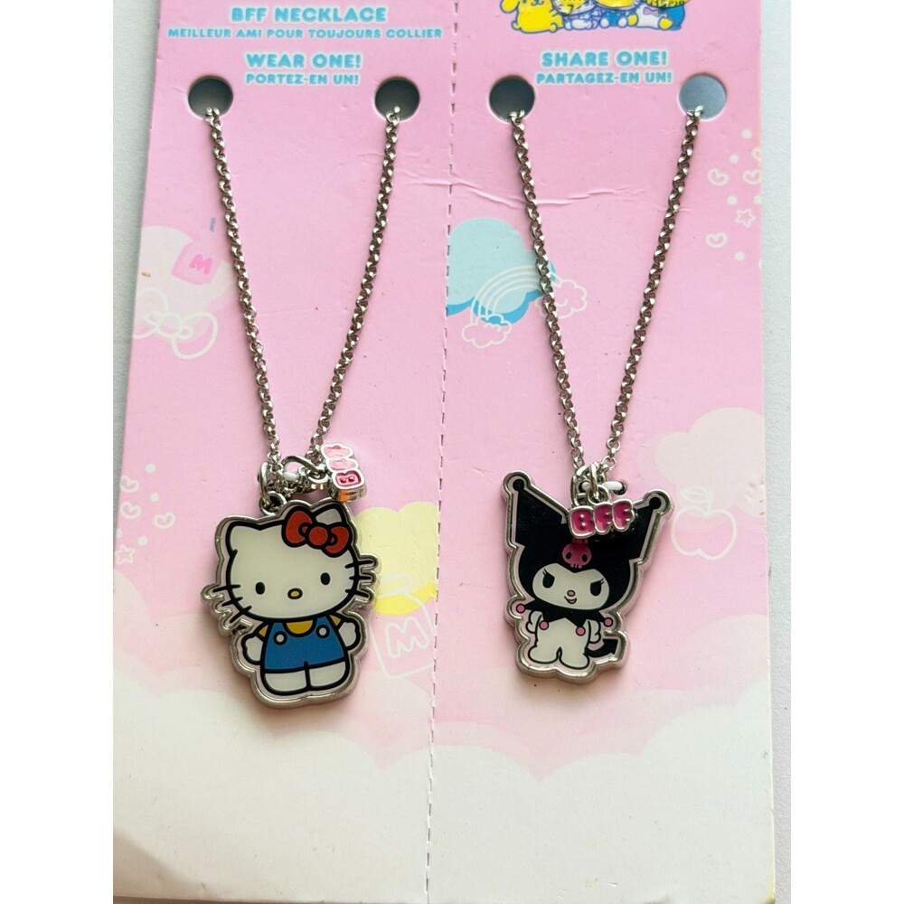Sanrio Hello Kitty & Kuromi BFF Necklace Set • 2-Piece Best Friend Pendant Chain